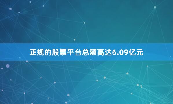 正规的股票平台总额高达6.09亿元